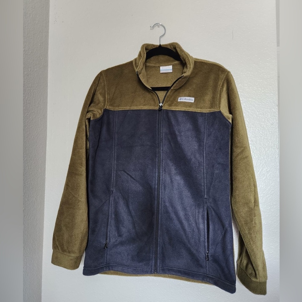 Columbia Kids Zip-Up Fleece Jacket Olive and Navy